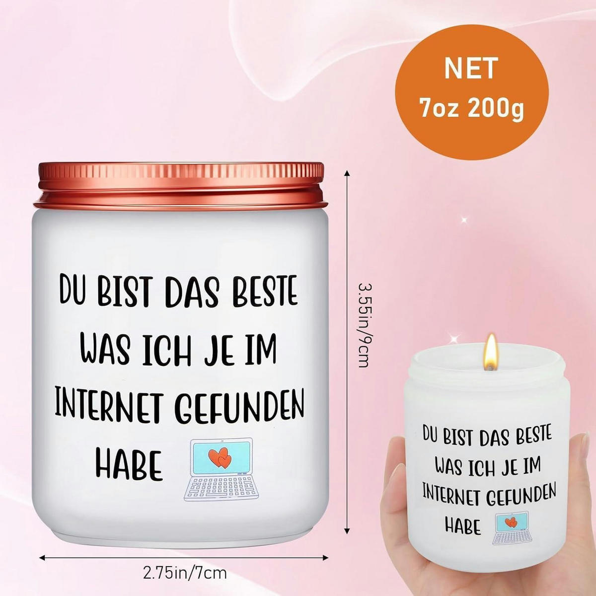 DUFTKERZE Sojawachs English Pear & Freesia Geschenk für Sie - Weiß, Paraffin (9.2cm)