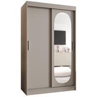 OMARA z drsnimi vrati 200/120/62 2-vratni - srebrne barve/črna, umetna masa/les (120/200/62cm) - MÖBEL KRYSPOL