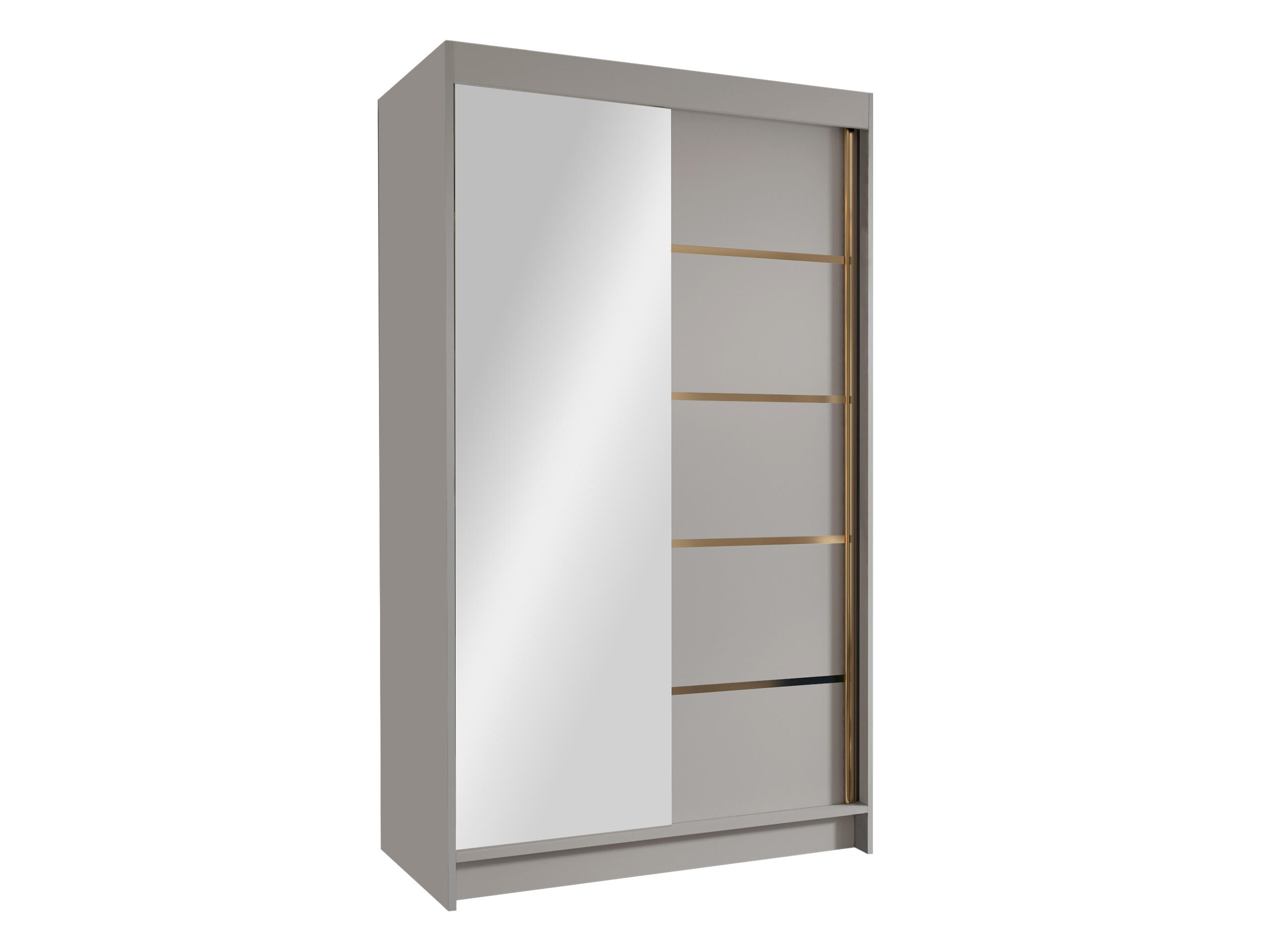 SCHIEBETÜRENSCHRANK Vigo III - Goldfarben/Naturfarben, Holzwerkstoff/Metall (100/200/58cm) - MIRJAN24