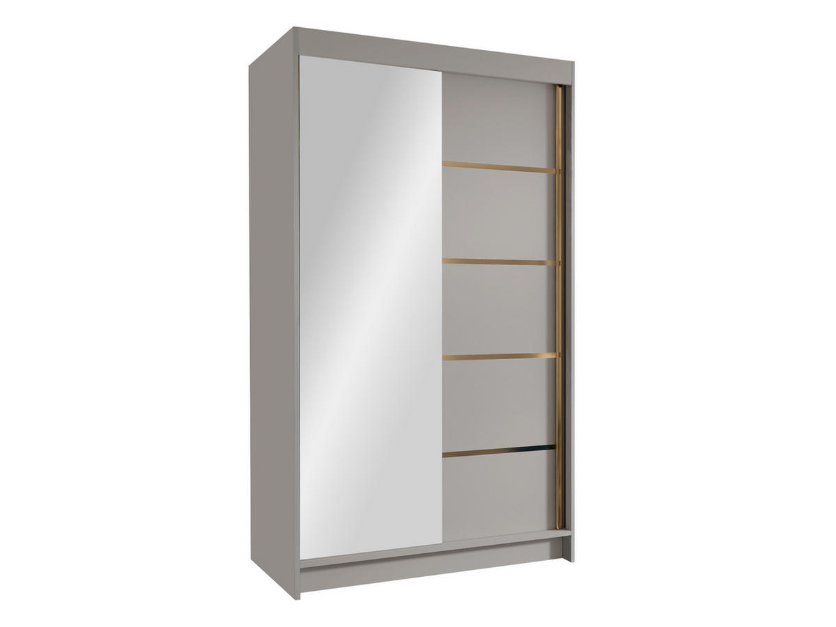 SCHIEBETÜRENSCHRANK Vigo III - Goldfarben/Naturfarben, Holzwerkstoff/Metall (100/200/58cm) - MIRJAN24