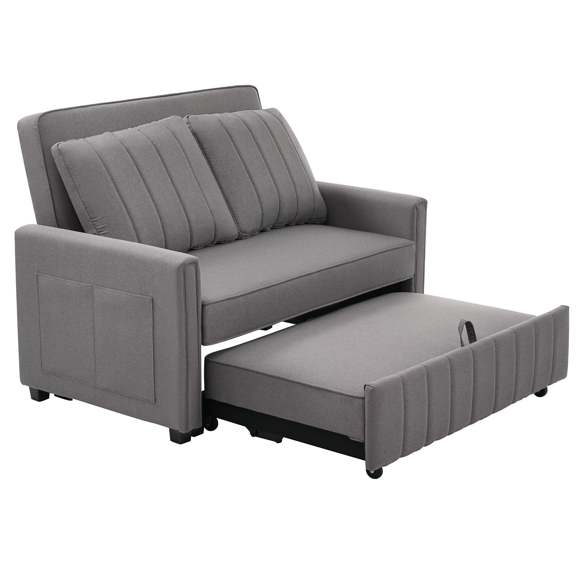 SCHLAFSOFA 180x127 cm klappbar mit verstellbarer Rückenlehne - Grau, Kunststoff (127/94/75cm)