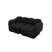 2-SITZER modulares Sofa Miko-S1 214x118x75 cm Schwarz Velours - Schwarz, Holzwerkstoff/Kunststoff (214/75/118cm) - ALTDECOR