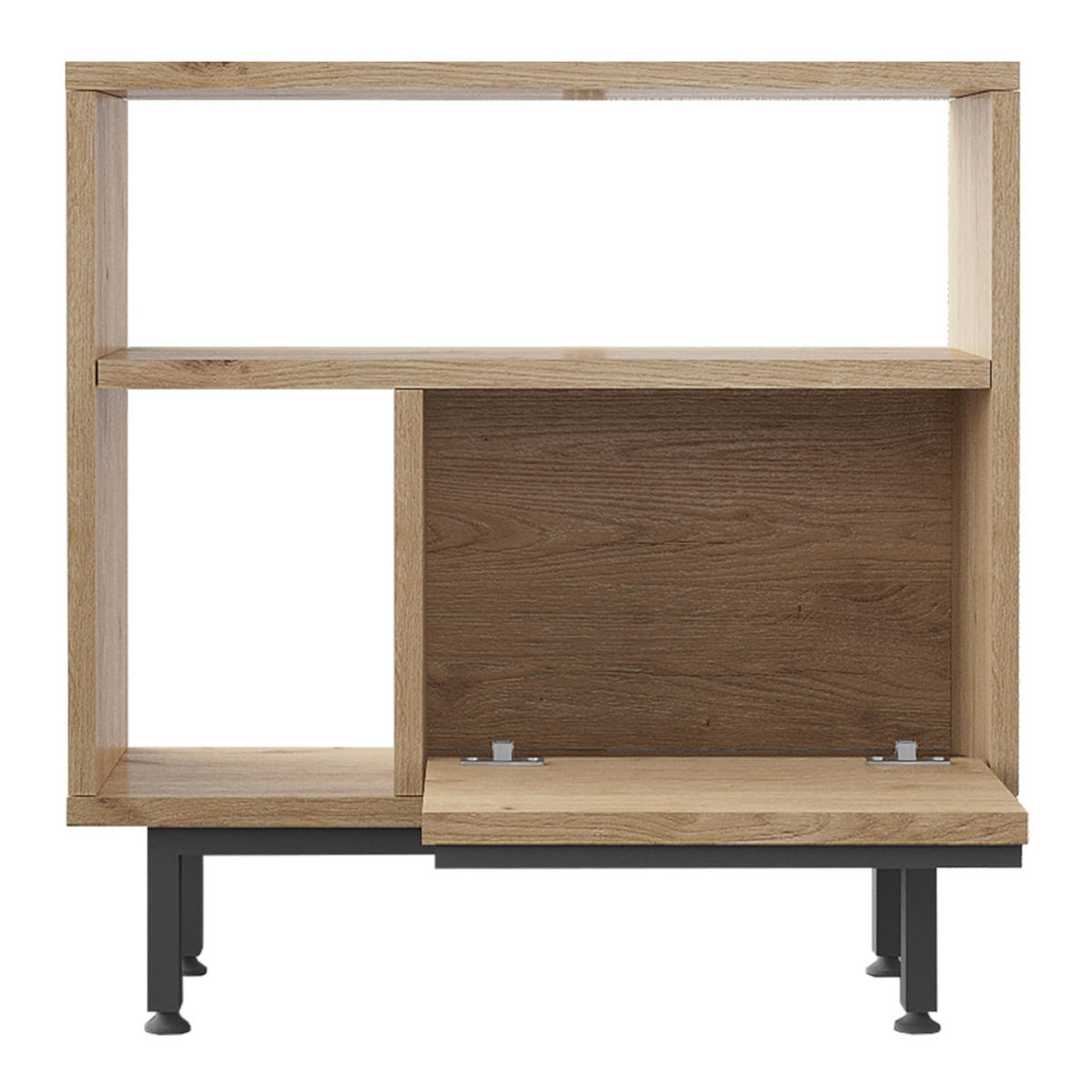 BEISTELLTISCH Vesanto - Eichefarben/Schwarz, Holzwerkstoff/Metall (25.5/60/60cm) - [en.casa]
