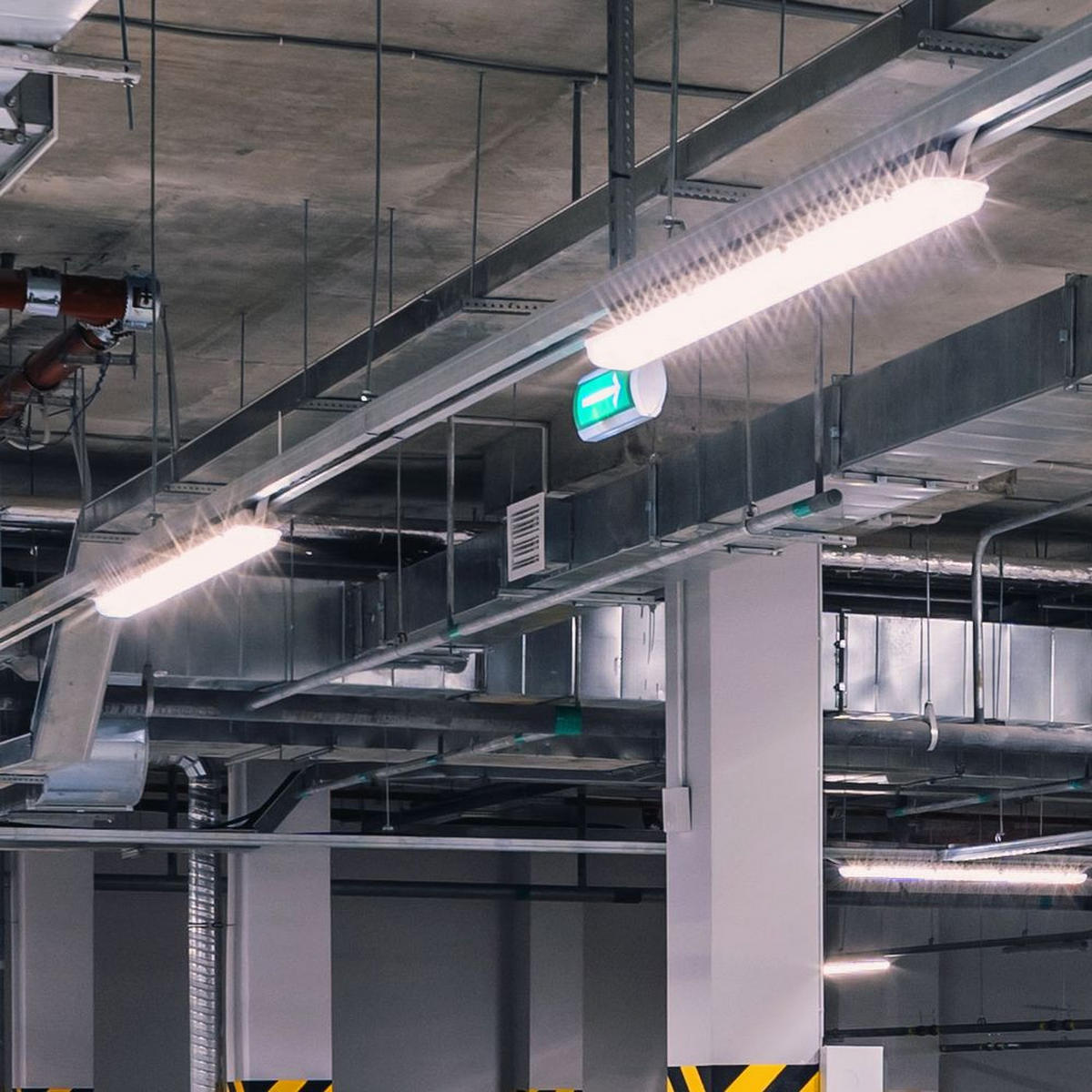 LED DECKENLEUCHTE Grau Kunststoff 7er Set - Grau, Kunststoff (156/9.6/5.8cm)