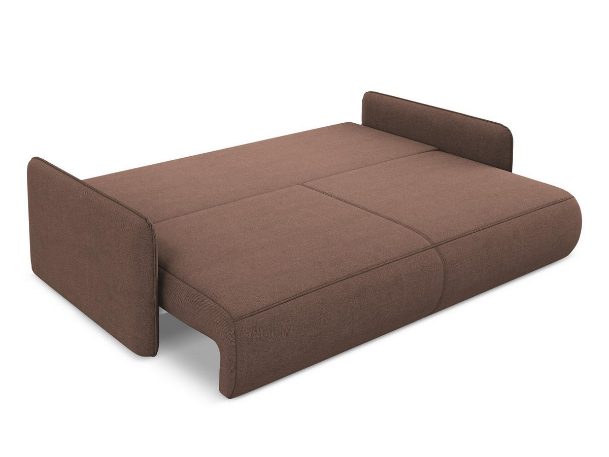 3-SITZER SOFA mit Schlaffunktion Strukturstoff Stoff Pink - Pink/Hellrosa, Kunststoff/Textil (216/86/105cm) - Makamii