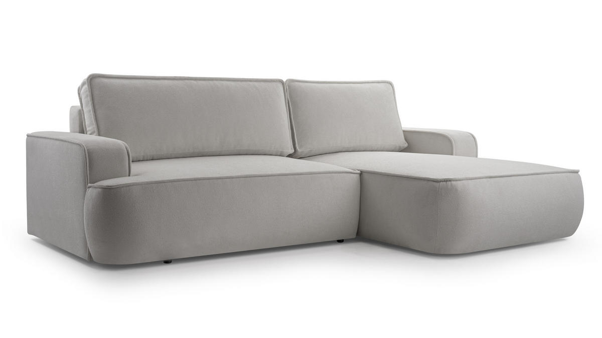 ECKSOFA MONOS Hellgrau L - Rechts - Hellgrau/Schwarz, Kunststoff/Textil (260/168cm) - Luxkor24