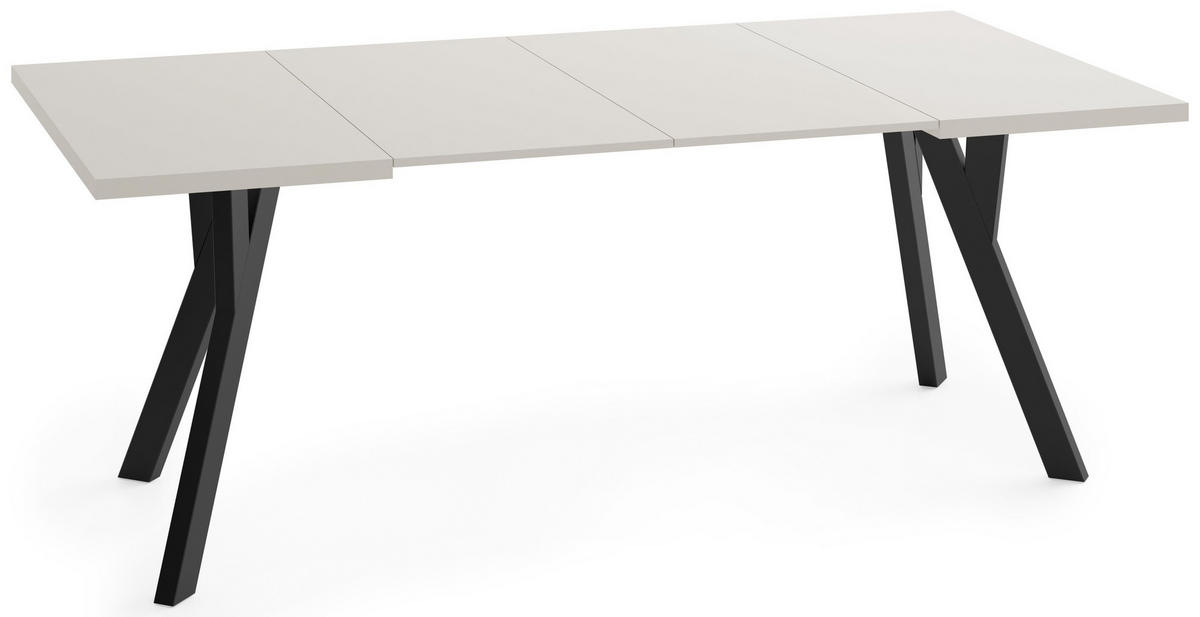 STÔL Clover Štvorcový Rozkladací s Čiernymi Bukovými Nohami – Kašmír – 100 x 100 / 200 cm - čierna/kašmírová, drevo/kompozitné drevo (100/200/76.5cm) - WFL GROUP