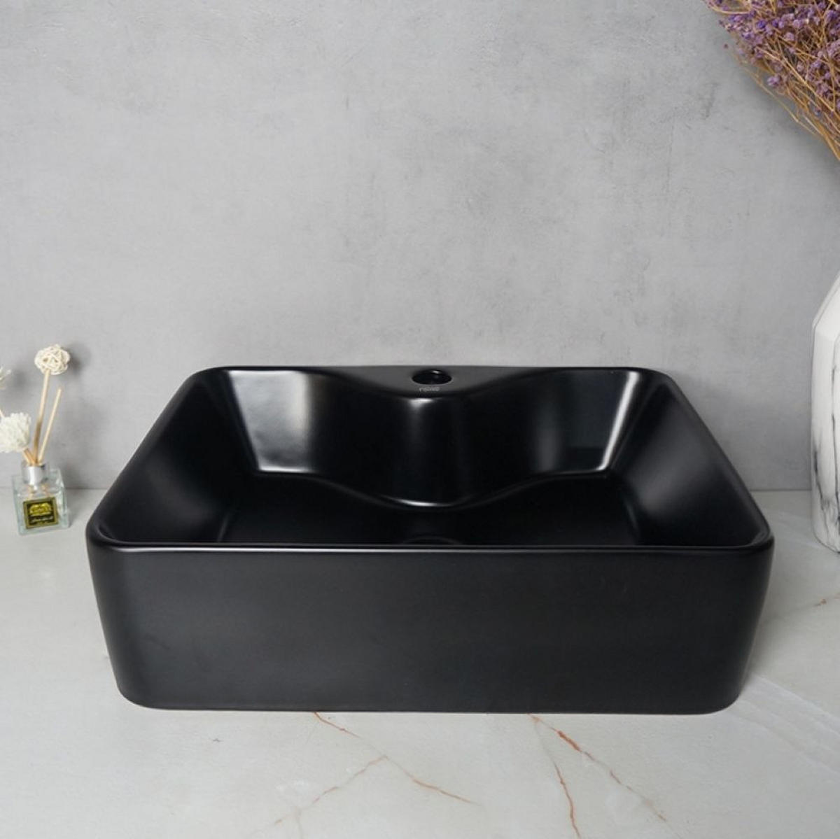 WASCHBECKEN, schwarz 48/48/14 cm - Schwarz, Keramik (48/14/38cm) - Rebiko