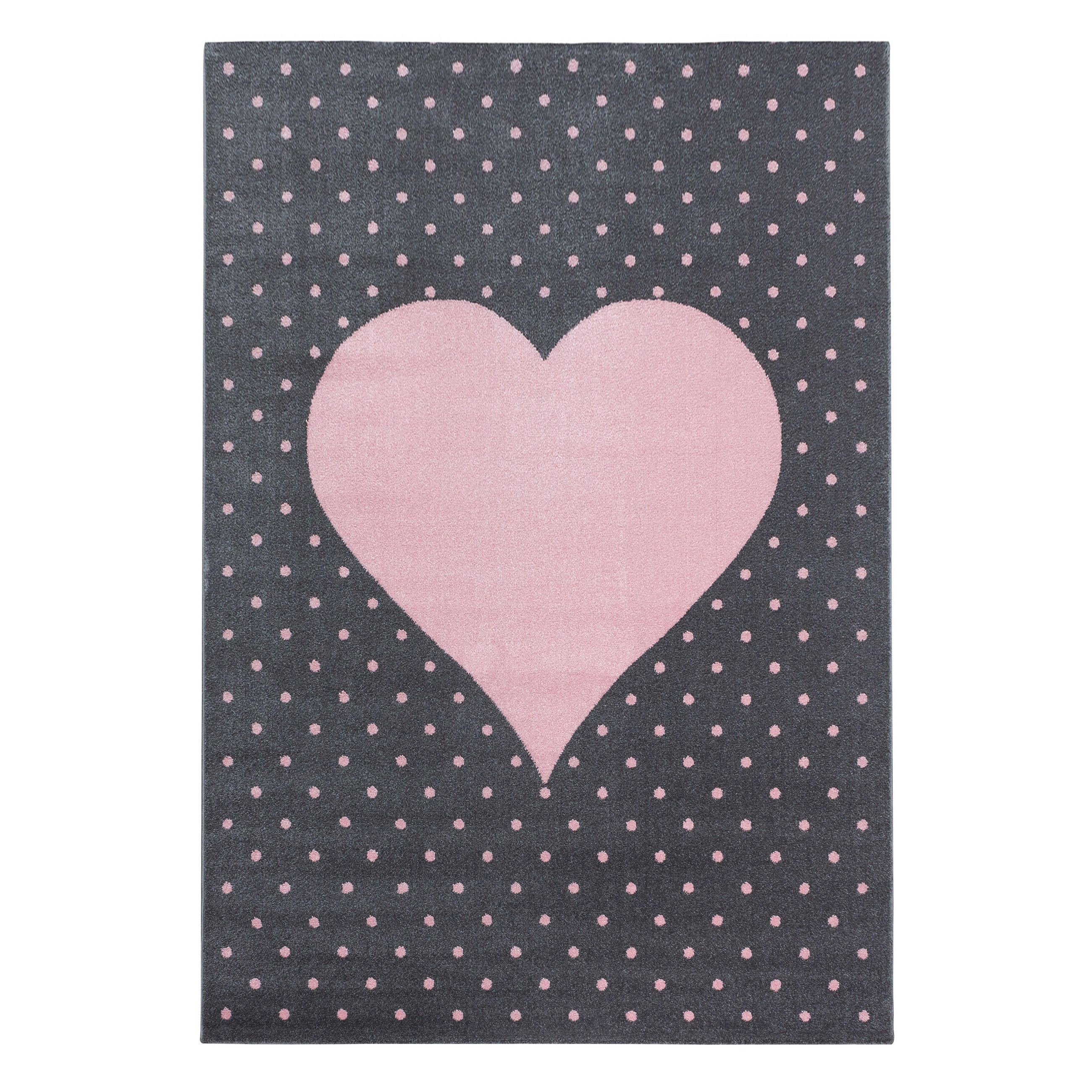 TEPPICH Kinder Kurzflor Herz Polypropylen Kinderzimmer Pink Rechteckig 120x170 - Rosa, Textil (120/170cm) - KADIMA DESIGN