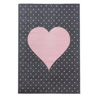 TEPPICH Kinder Kurzflor Herz Polypropylen Kinderzimmer Pink Läufer 80x150 - Rosa, Textil (80/150cm) - KADIMA DESIGN