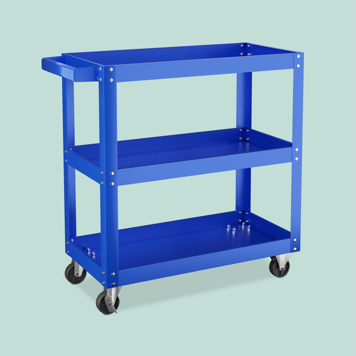 WERKSTATTWAGEN - Blau, Kunststoff/Metall (78/76/35cm) - Relaxdays