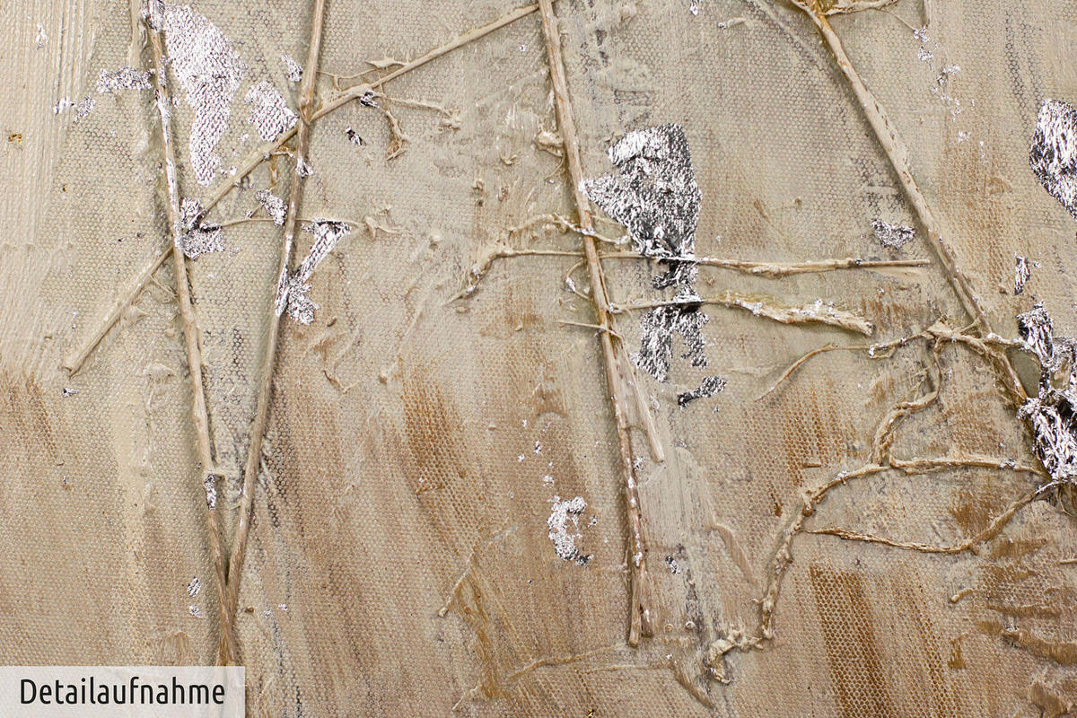 ACRYLBILD HANDGEMALT 120/60 cm - Beige/Braun, Holz/Textil (120/60cm) - KUNSTLOFT