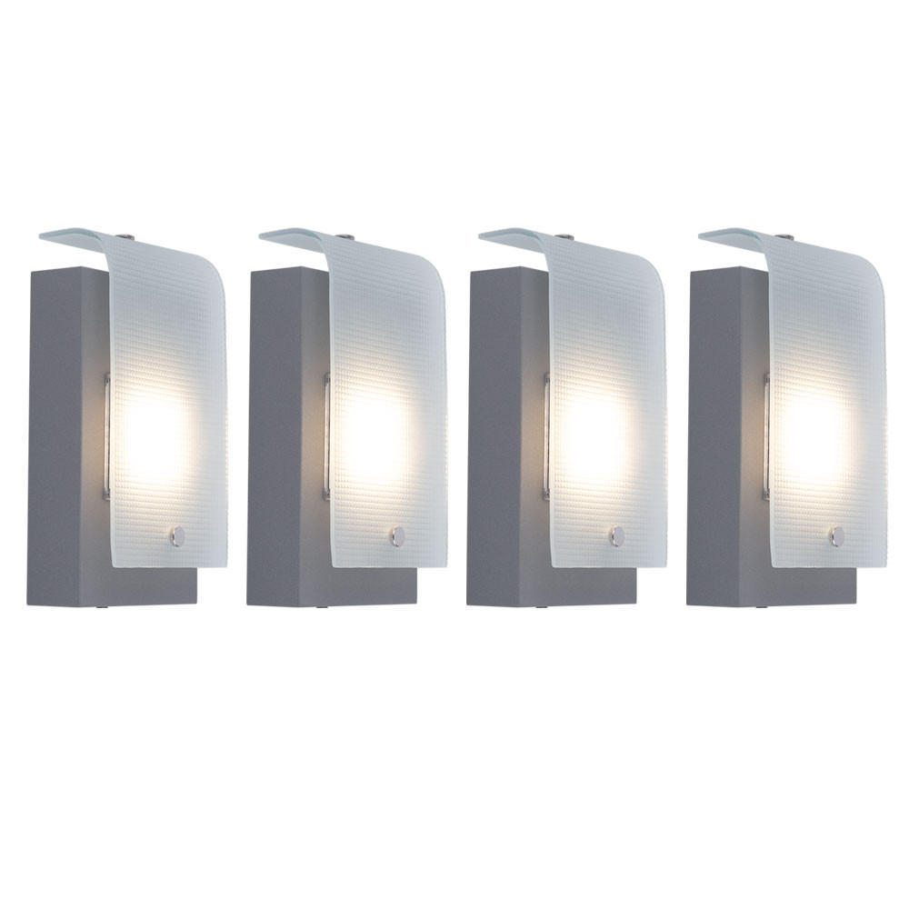 LED AUSSEN-WANDLEUCHTE VESCAVA Silber Stahl - Silberfarben, Glas (7/22.5/12cm)