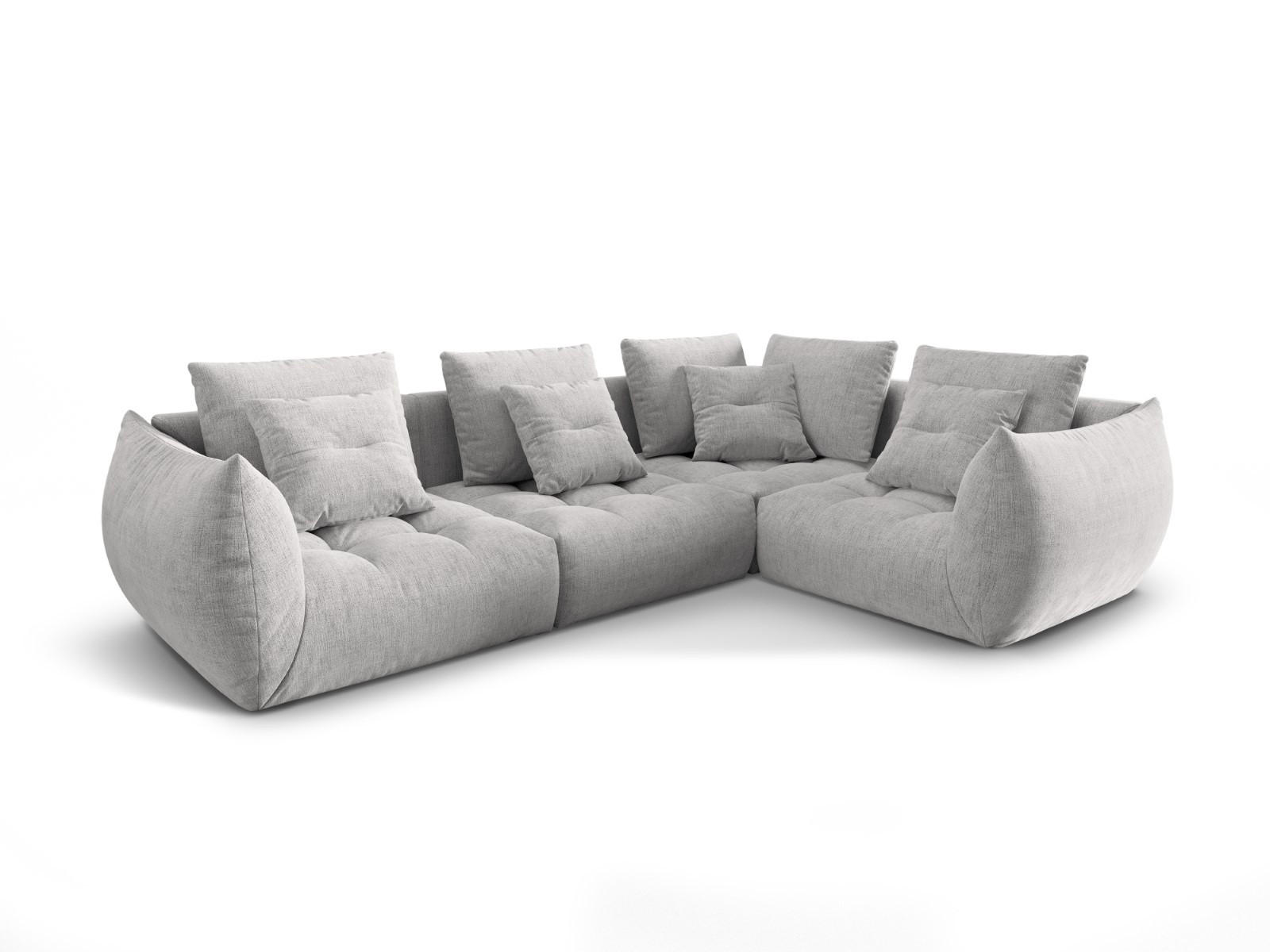 ECKSOFA modular rechts Bloom aus strukturiertem Stoff silber 3 Sitzplätze - Silberfarben, Textil (216/316cm) - Micadoni