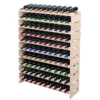 WEINREGAL VINOTECA FLEX PRO HxBxT 135x103x28cm 100 Flaschen auf 10 Ebenen Natur unbehandelt - Naturfarben, Holz (103/135/28cm) - PROREGAL
