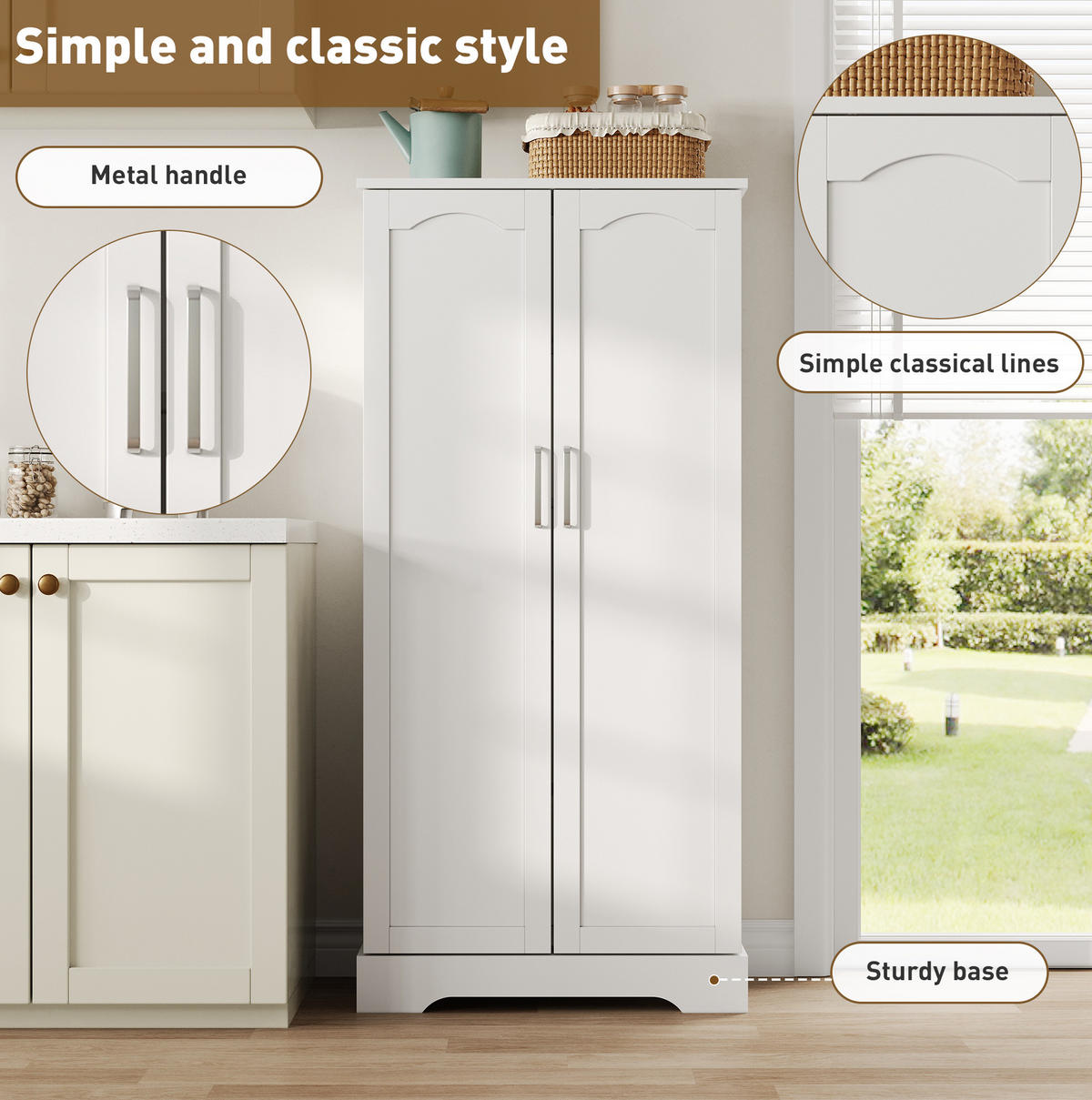 BUFFET 60/128/35 cm Weiß aus MDF mit LED-Sensorleuchte - Weiß, Holzwerkstoff (35/128/60cm) - OKMYHOME