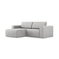 ECKSOFA Links Strukturstoff Stoff Grau - Beige/Silberfarben, Kunststoff/Textil (167/224cm) - Makamii