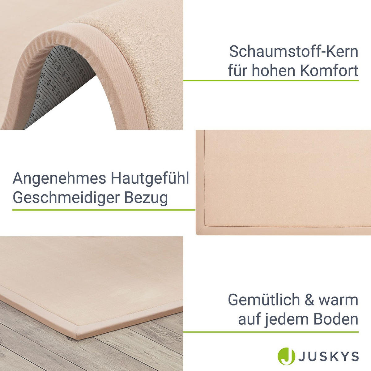 SPIELMATTE Maila beige 200 x 150 cm - Beige, Textil (150/2/200cm) - Juskys