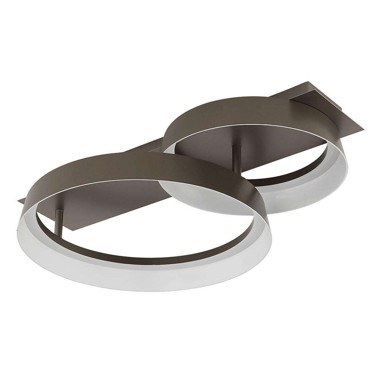 LED DECKENLEUCHTE Metall Braun Opal - Braun, Metall (50/35/12cm) - Globo Lighting
