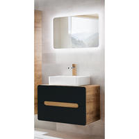 BADMÖBEL-SET 2-TLG. New-luton - Anthrazit, Holzwerkstoff (80/200/46cm) - Lomado