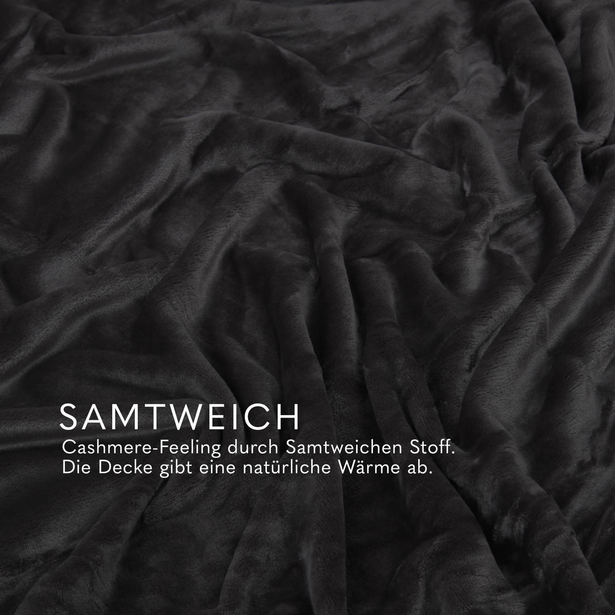 KUSCHELDECKE mit Cashmere Touch 150x200 cm Anthrazit - Anthrazit, Textil (150/200cm)