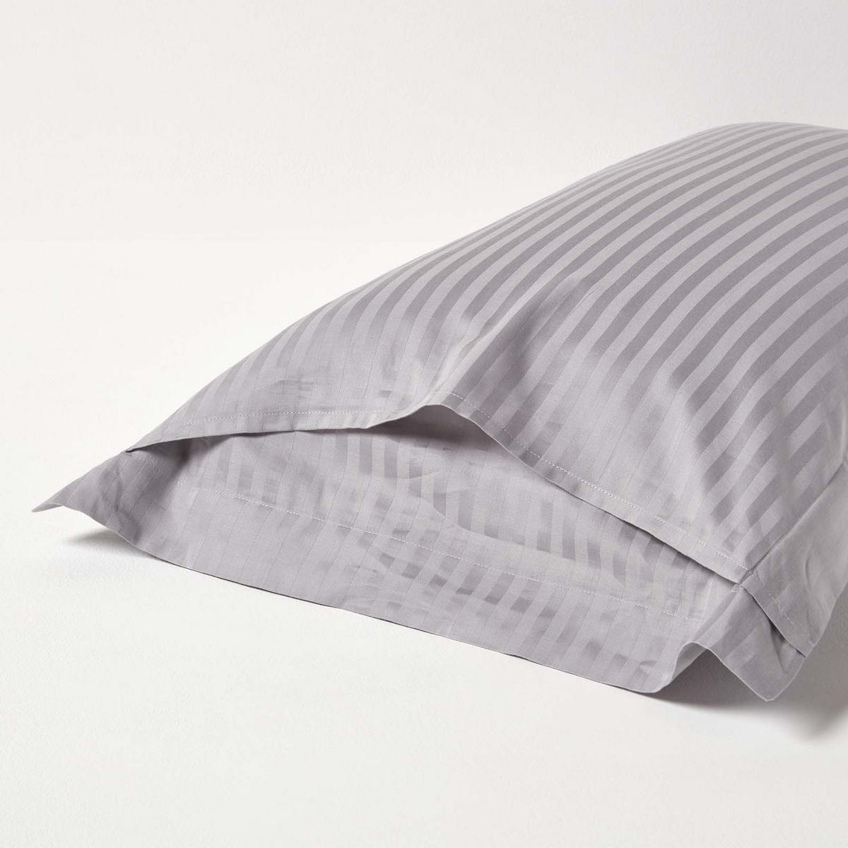 KISSENBEZUG Damast mit Stehsaum, Fadendichte 330 - Grau, Textil (50/90cm) - Homescapes