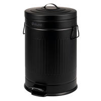 ABFALLEIMER Treteimer VINTAGE, 20 Liter, aus Metall, schwarz - Schwarz, Metall (30.5/47.5/38cm) - eluno