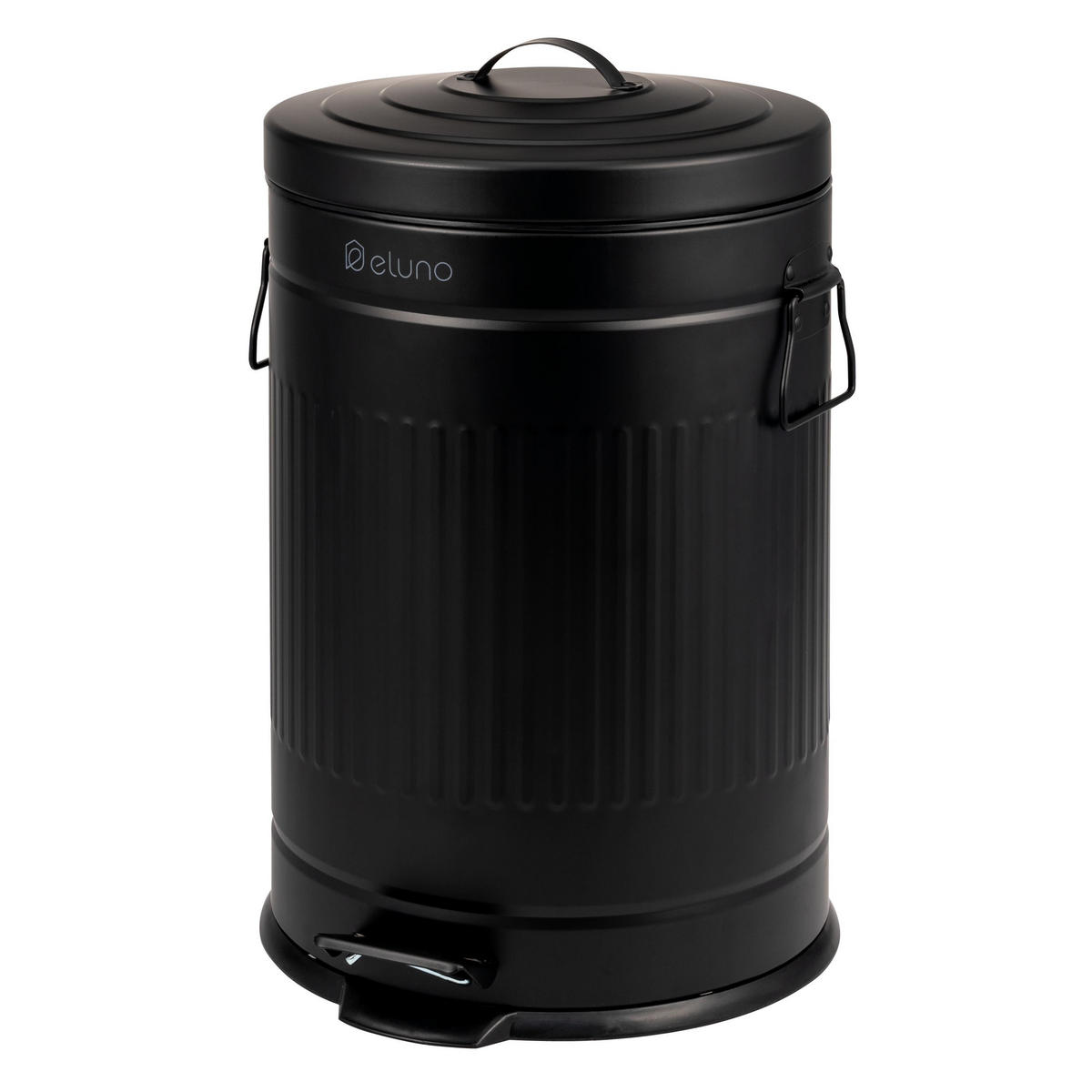 ABFALLEIMER Treteimer VINTAGE, 20 Liter, aus Metall, schwarz - Schwarz, Metall (30.5/47.5/38cm) - eluno