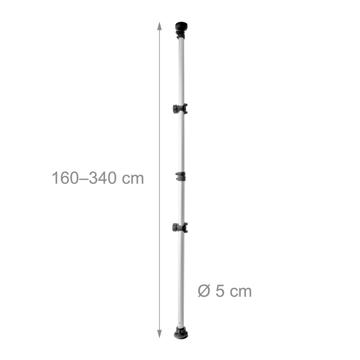 FAHRRADHALTERUNG Silber Teleskop für 2 Fahrräder - Silberfarben, Kunststoff/Textil (30/340/5cm) - Relaxdays