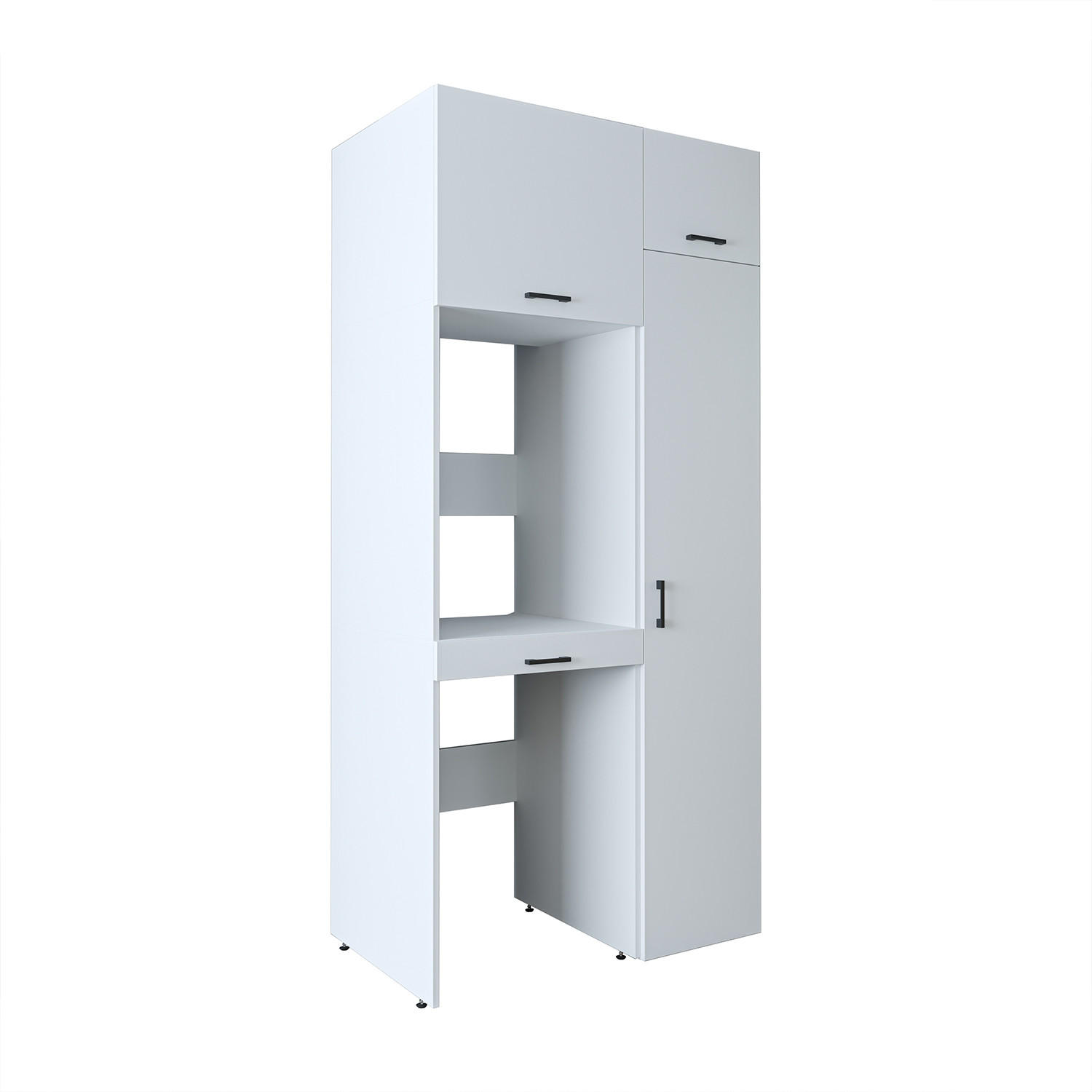 WASCHMASCHINENSCHRANK DUO-I 112cm Breit, 240cm Hoch - Weiß, Holzwerkstoff (112/240/67cm)