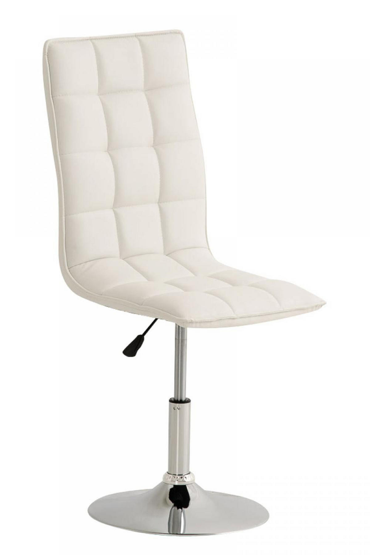 DREHSTUHL Lederlook weiß - Chromfarben/Weiß, Textil/Metall (43/90/56cm) - CLP
