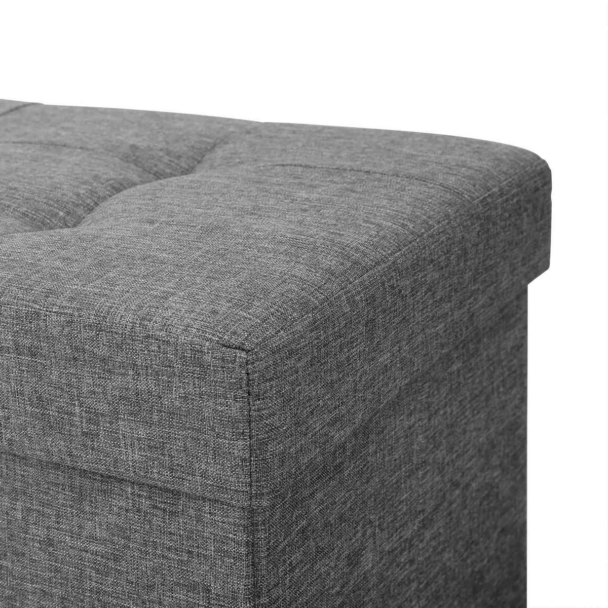 SITZTRUHE SITZBANK - Grau, Holzwerkstoff (38/40/76cm) - Hansiro