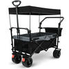 BOLLERWAGEN faltbar mit Dach KILI Extra Breite Reifen Schwarz - Schwarz, Metall (126/109/66cm) - DELUKE