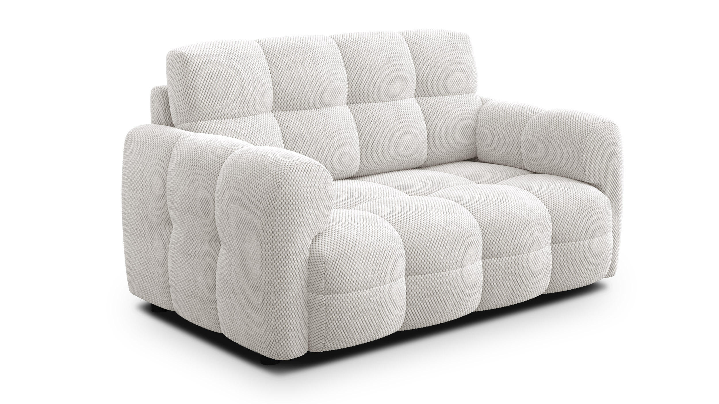 SOFA MELLOW 2-Sitzer, creme - Creme/Schwarz, Holz/Textil (153/87/98cm) - Courtois Laville