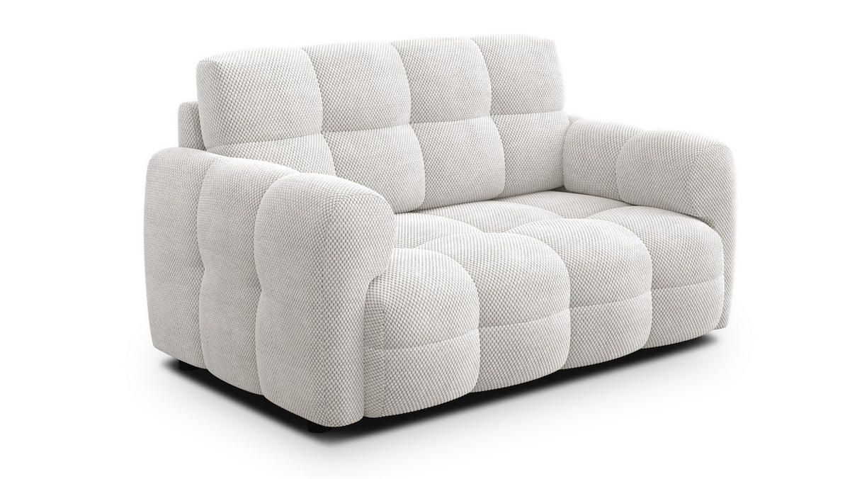 SOFA MELLOW 2-Sitzer, creme - Creme/Schwarz, Holz/Textil (153/87/98cm) - Courtois Laville