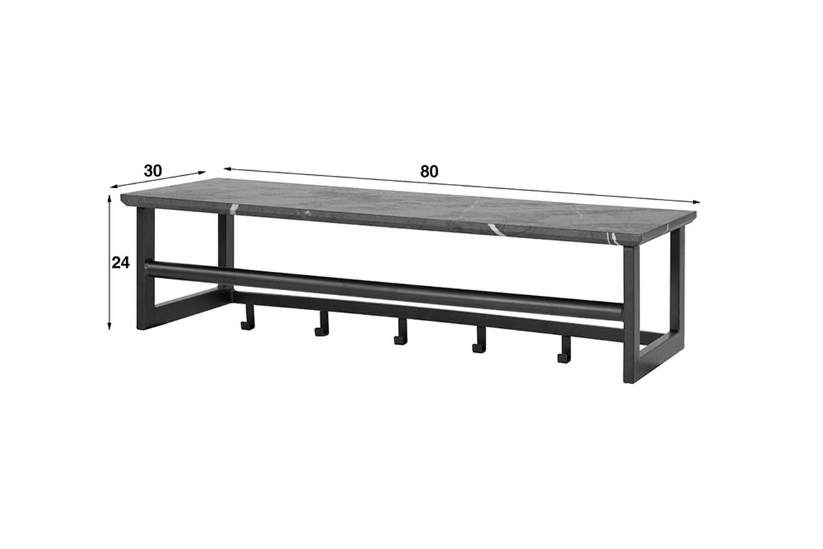 GARDEROBE SESTA Grau Kunststoff - Grau, Kunststoff (80/24/30cm) - KAWOLA