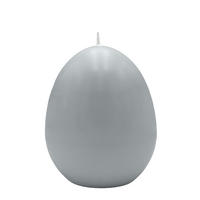 EIKERZEN Maxi, Straußenei Silbergrau 140 x Ø 100 mm, 6 Stück - Hellgrau, Paraffin (10/14/14cm) - Kopschitz Kerzen