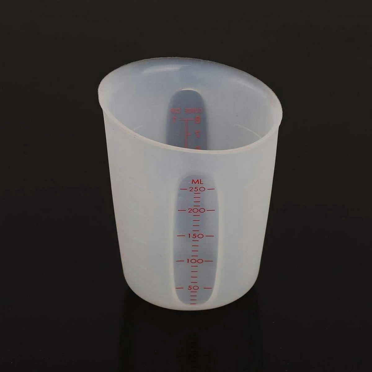 MESSBECHER Silikon 250 ml - Transparent, Kunststoff (0.25L)