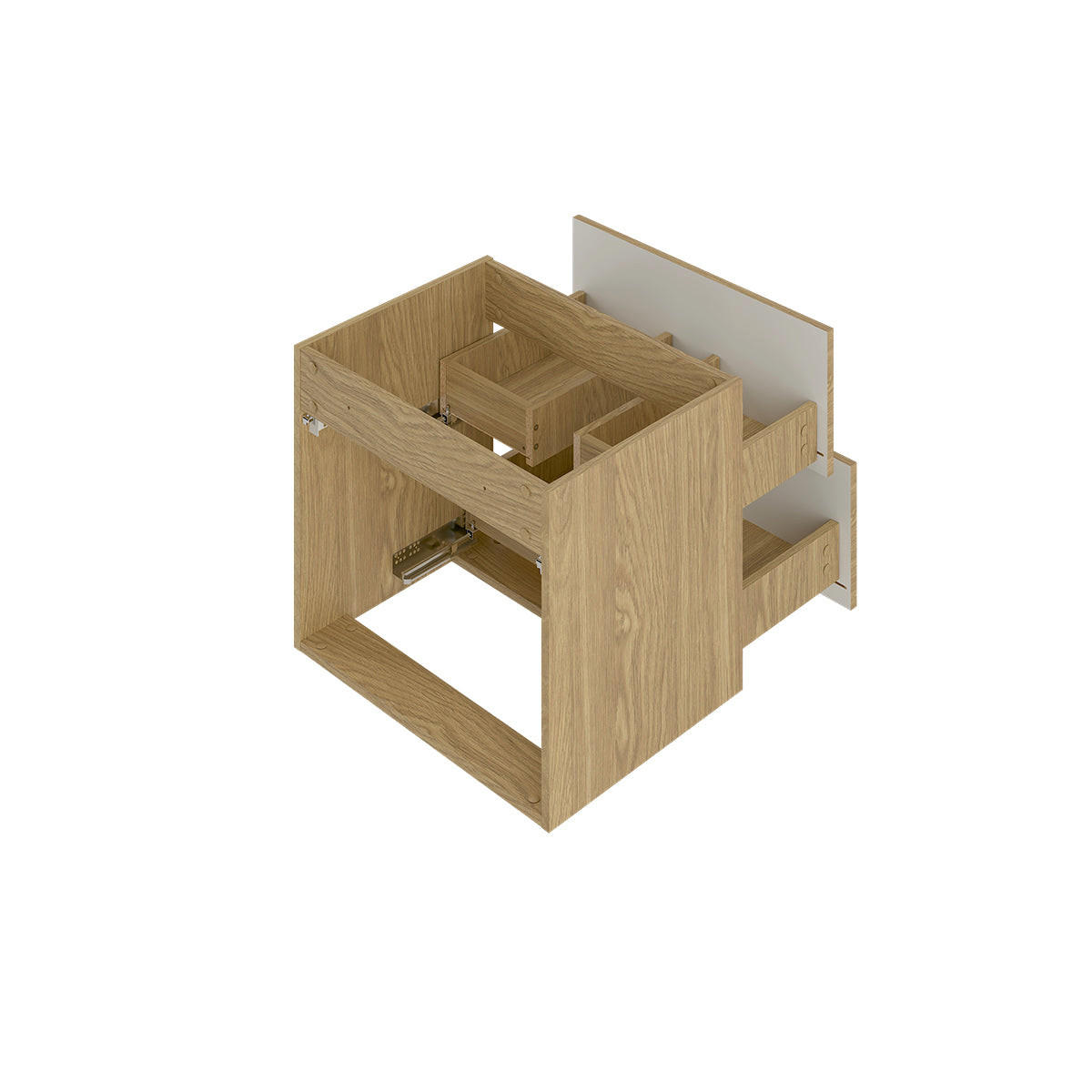 BADMÖBEL 60.6cm Viggo 2er-Set Holz - Braun, Holzwerkstoff (60.6/52.2/46.5cm) - Petits-meubles