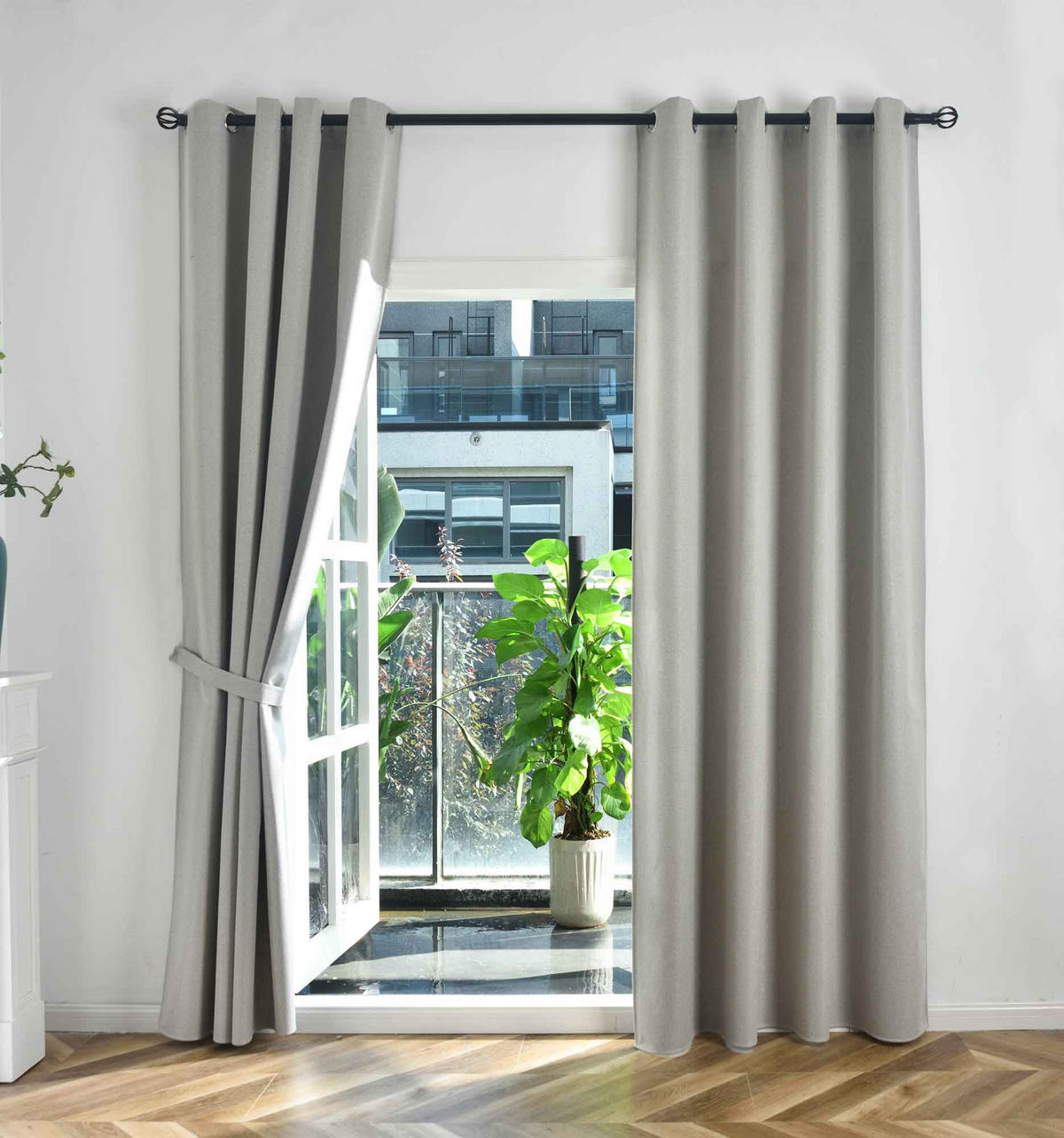 VORHANG 2ER SET »München Dark« HxB 175x145 cm Sand - Sandfarben, Textil (145/175cm) - Gardinenbox