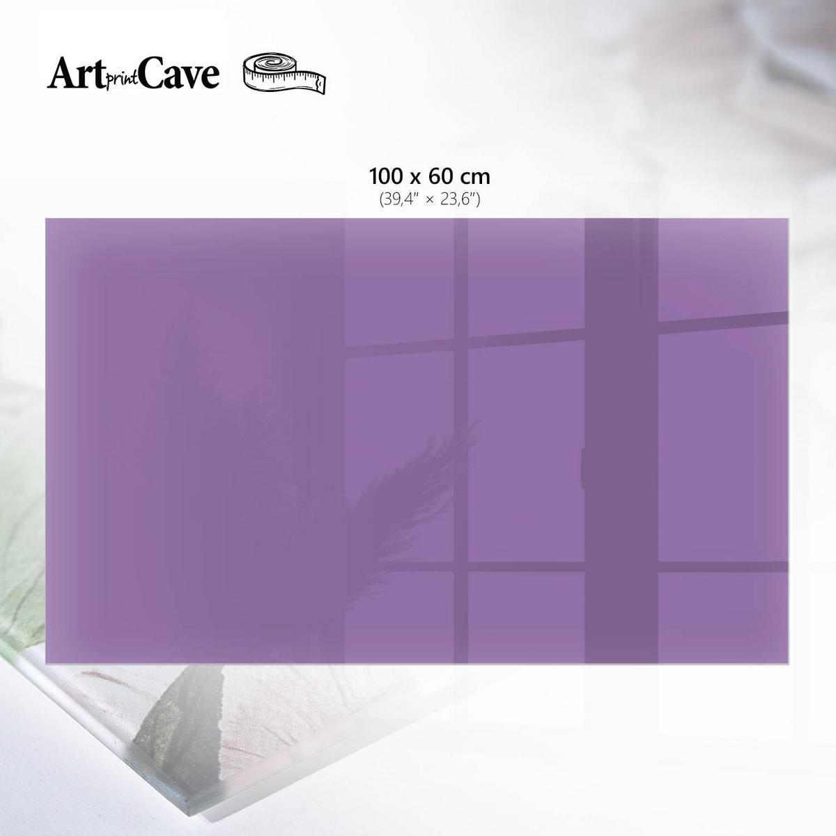 TISCHPLATTE 100x60 cm – Violett - Grün, Glas (100/60/0.4cm) - Wallfluent