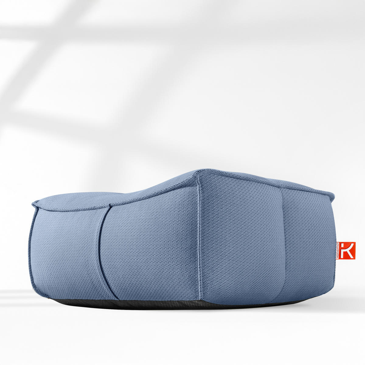 GARTENLOUNGE-HOCKER LOVIA Outdoof Pouf, Marineblau/Weiß - Dunkelblau, Textil (90/41/75cm) - KONSIMO®