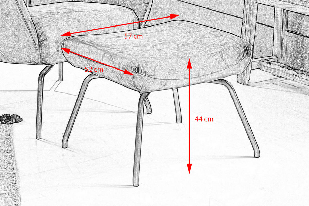 HOCKER LOTTE Smaragdgrün Velvet - Smaragdgrün, Textil/Metall (57/44/52cm) - KAWOLA