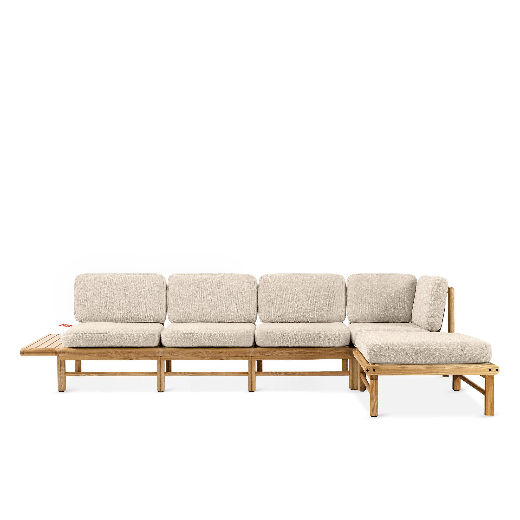 LOUNGESOFA ATREDA rechts - Creme, Holz/Textil (315/80/150cm) - KONSIMO®