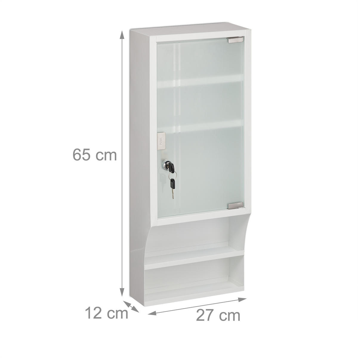MEDIZINSCHRANK - Multicolor, Glas/Metall (27/65/12cm) - Relaxdays
