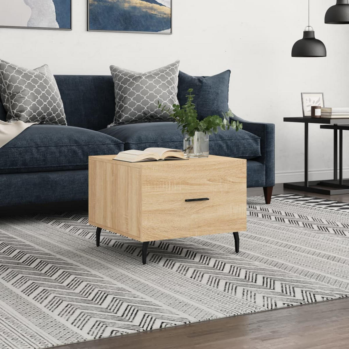 COUCHTISCH Sonoma-Eiche 50x50x40 cm Holzwerkstoff - Braun, Holzwerkstoff (50/50/40cm) - furnicato