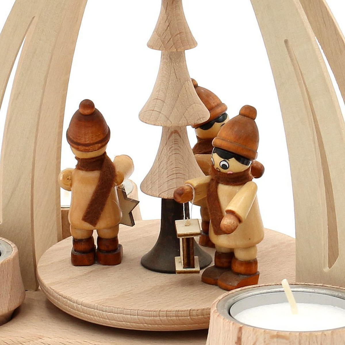 TISCH-PYRAMIDE Laternenkinder 14/18/24 cm - Multicolor, Holz (0.1/24/0.1cm) - Dekoteam24