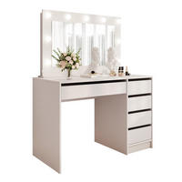 SCHMINKTISCH BELLA II mit LED-Beleuchtung und Spiegel, 110 cm Kaschmir - Kaschmir, Holzwerkstoff (110/77/55cm) - Idohome