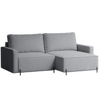 ECKSOFA LEO Rechts, mit Schlaffunktion und Bettkasten, Grau - Grau, Textil/Metall (229/148cm) - Idohome