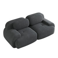 SOFA modular rahmenlos Cord Grey - Grau, Kunststoff (103/75/208cm) - Meubliv